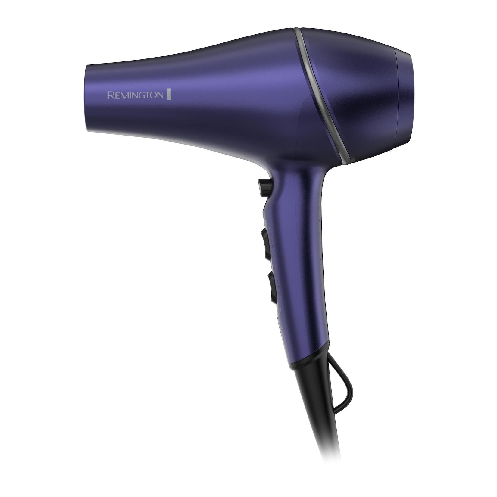 REMINGTON AC9350 Gloss Haartrockner (2.200 Watt, AC Motor, Keramik mit Multivitamin-Komplex, Ionenpflege, PRO+ Einstellung zum Schutz des Haares, 6 Hitze- und Gebläsekombinationen, Kaltstufe, Keramikgitter, Diffusor, schmale Stylingdüse, Aufhängeöse, abneh