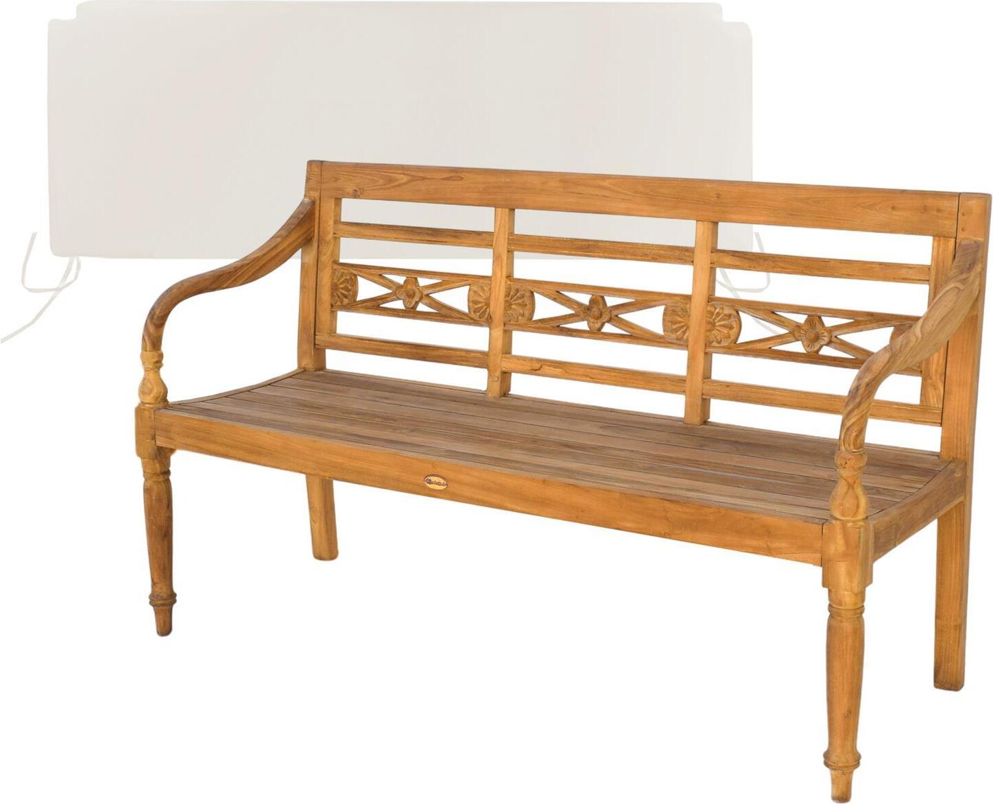 Gartenbank Aoste Teak Massivholz 150 cm Creme