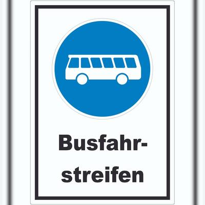HB-Druck Aufkleber Busfahrstreifen A8 (52x74mm)