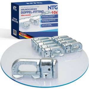 NTG Zurrösen LS.8572, Doppelfitting für Airlineschiene, 1000kg Traglast, starr, 10 Stück