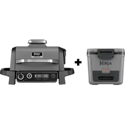 NINJA Woodfire Elektrischer Outdoor Grill & Smoker+ FB230EUGY Kühlbox (Grau) Bundle
