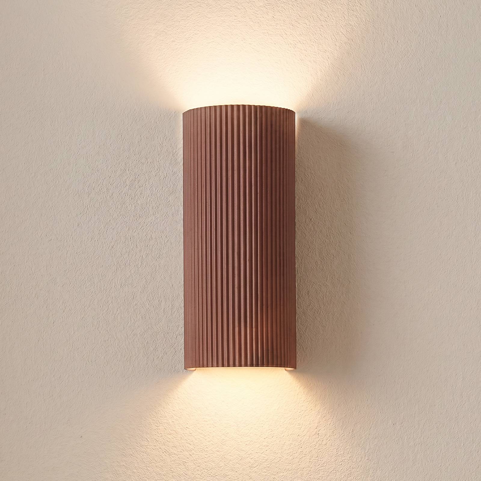 Wandlampe Colja Lindby, dimmbar, braun / rost, für Wohn- / Esszimmer, Gips / Ton, Modern, Wandleuchte, Wandlampe Innen