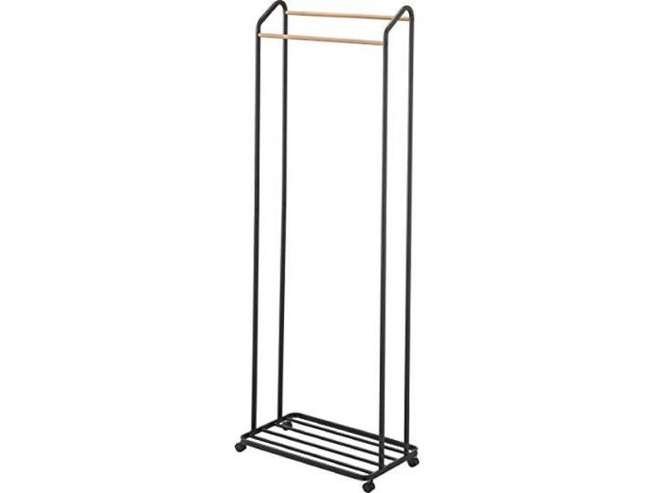 YAMAZAKI 3517 TOWER Coat Rack with Wheels\, black\, Steel/Wood\, 67 x 35 x 172.5 cm