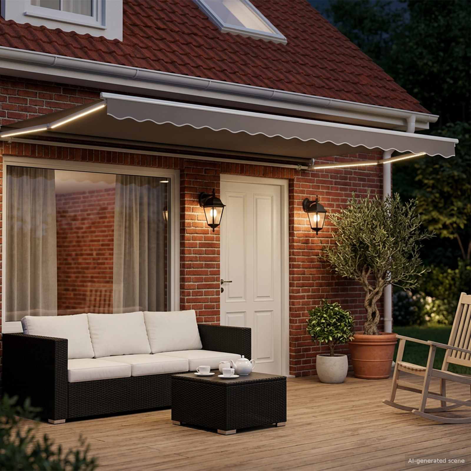 vidaXL Electric Retractable Awning Frame Blanc 4 × 3 m Aluminium