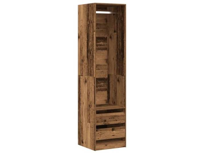 HBBMGYD Kleiderschrank, altes Holz, 50 x 50 x 200 cm, Holz Kleiderstange, Regal, Aufbewahrung von Kleidung und Taschen, Wandbefestigung im Lieferumfang enthalten, kleine Räume
