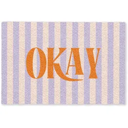 FUSSMATTE Lila – Orange – Streifen – Okay 120x80 cm
