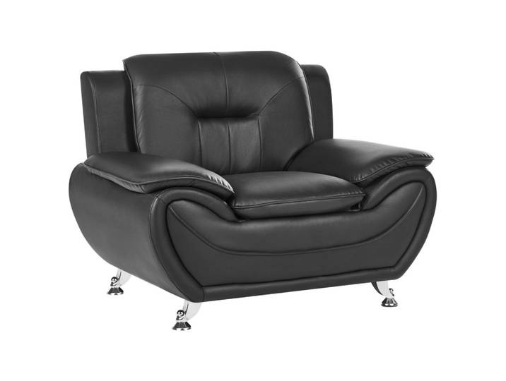 SESSEL Kunstleder Schwarz Leira