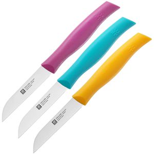 Zwilling Gemüsemesser Twin Grip 38099-000, 8 cm Edelstahlklinge, Kunststoffgriff, 3 Stück