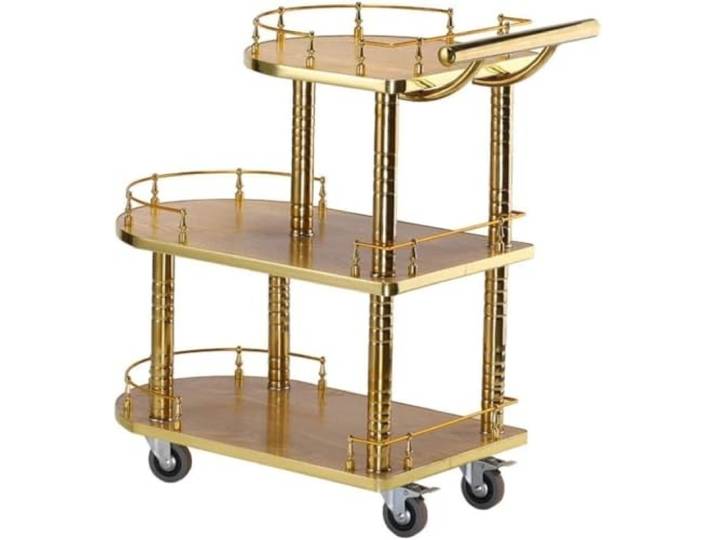 DFHetFH Rollwagen 3-stöckiger Servierwagen, Barwagen, Weinwagen Auf Rädern, Für Getränke, Bar, Cateringwagen, Aufbewahrung Küchenwagen