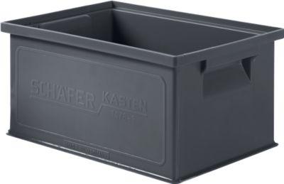 Stapelkasten Serie 14/6-3, aus PP, ESD-leitfähig, Inhalt 7 L, schwarz