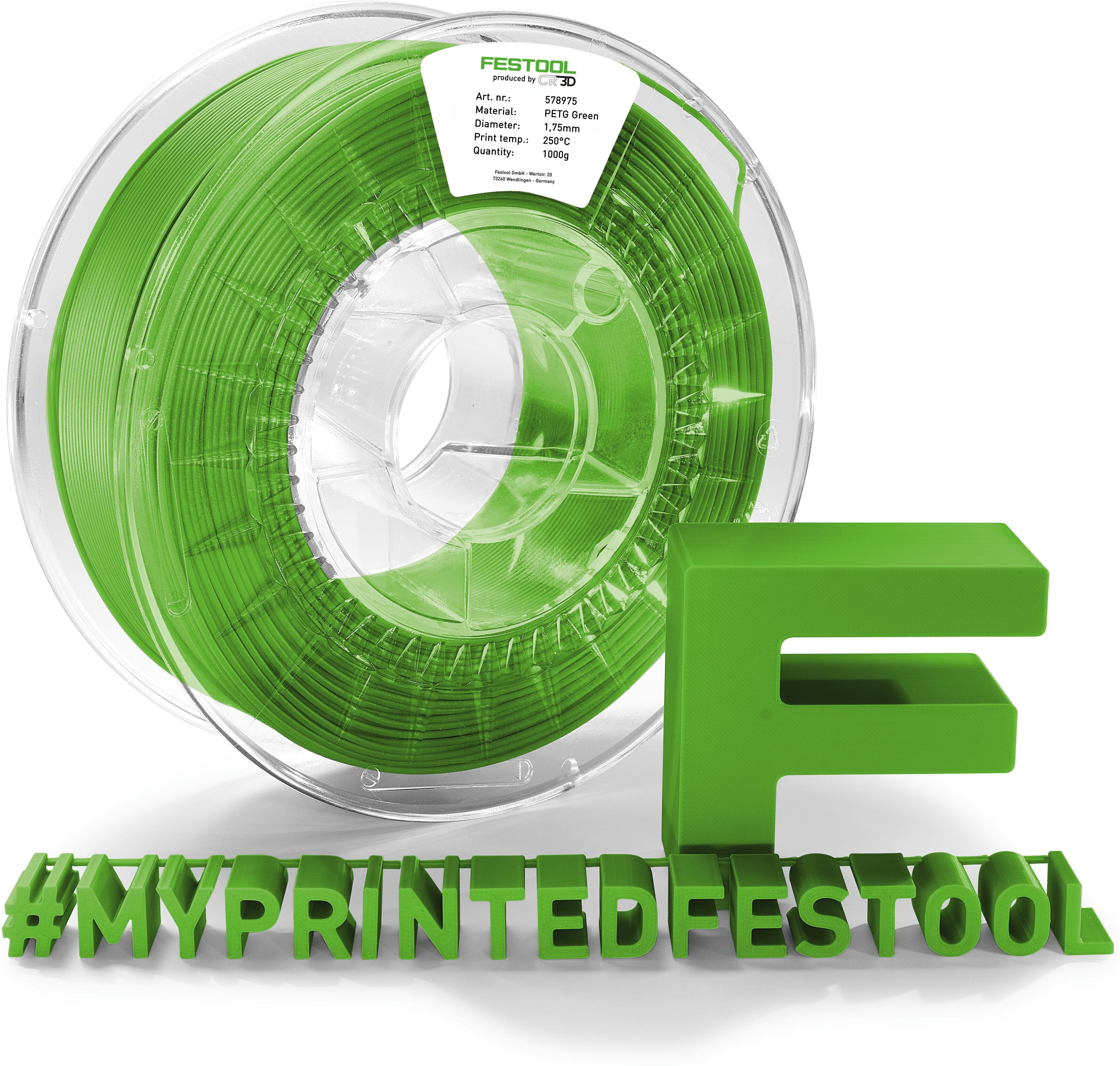 Festool Fanartikel 3D Druck Filament in verschiedenen Farben