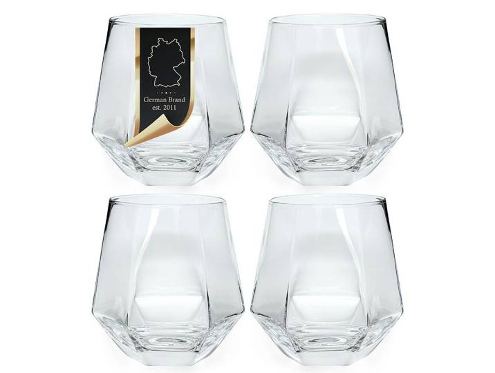 TRINKGLAS SET im Hexagon Design 240 ml (4-tlg)