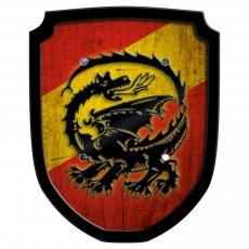 holzspielerei Wappenschild - Drache rot 280847