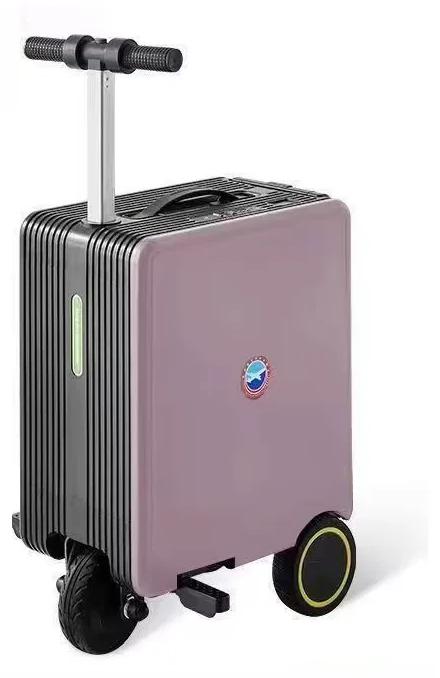 Reisekoffer - Elektrischer Kabinenkoffer - 50 cm - ABS - Spinner-Rollen - TSA-Schloss - Fahrbar - Lila