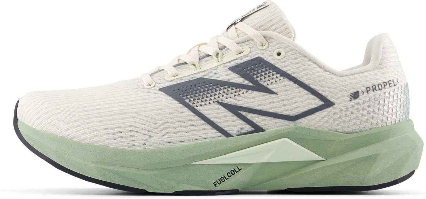 Laufschuh NEW BALANCE "FUELCELL PROPEL V5", Herren, Gr. 41,5, schwarz (permafrost, garter snake, schwarz), Synthetik, Schuhe Laufschuh, mit FuelCell-Mittelsohle