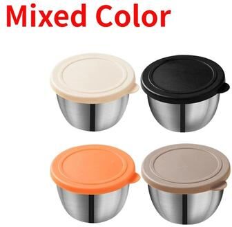 Uplift Treasures Stainless Steel Sauce Cup With Lid Portable Container mixed Color 1pc