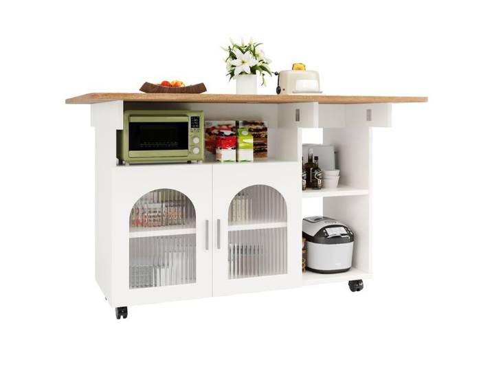 Îlot de cuisine 120 cm blanc
