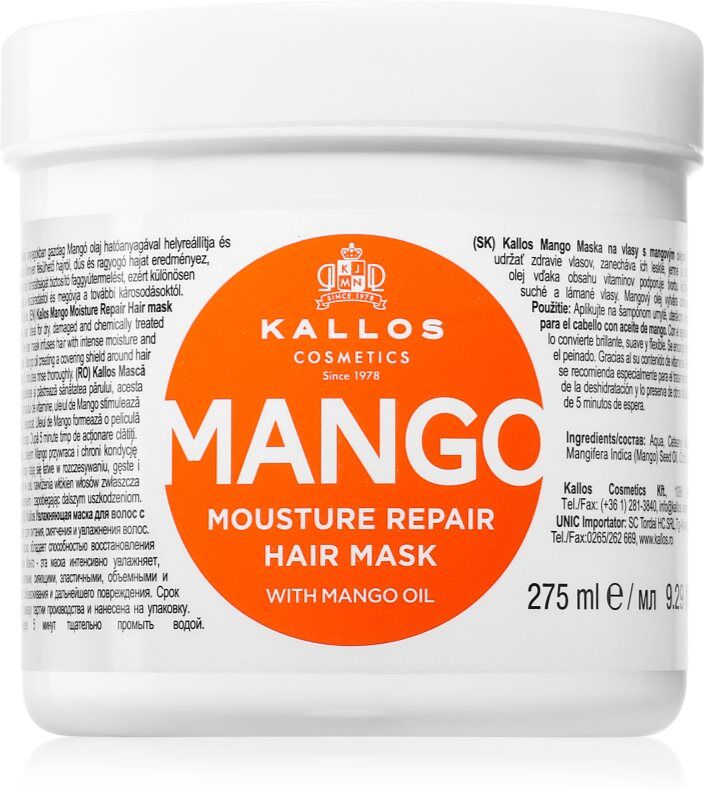 Kallos KJMN Professional Mango masque fortifiant à l'huile de mangue 275 ml