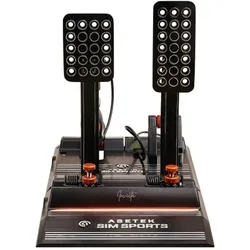 Asetek Invicta Sim Racing Gas- und Bremspedal (PC), Gaming Controller, Schwarz, Weiss, Orange