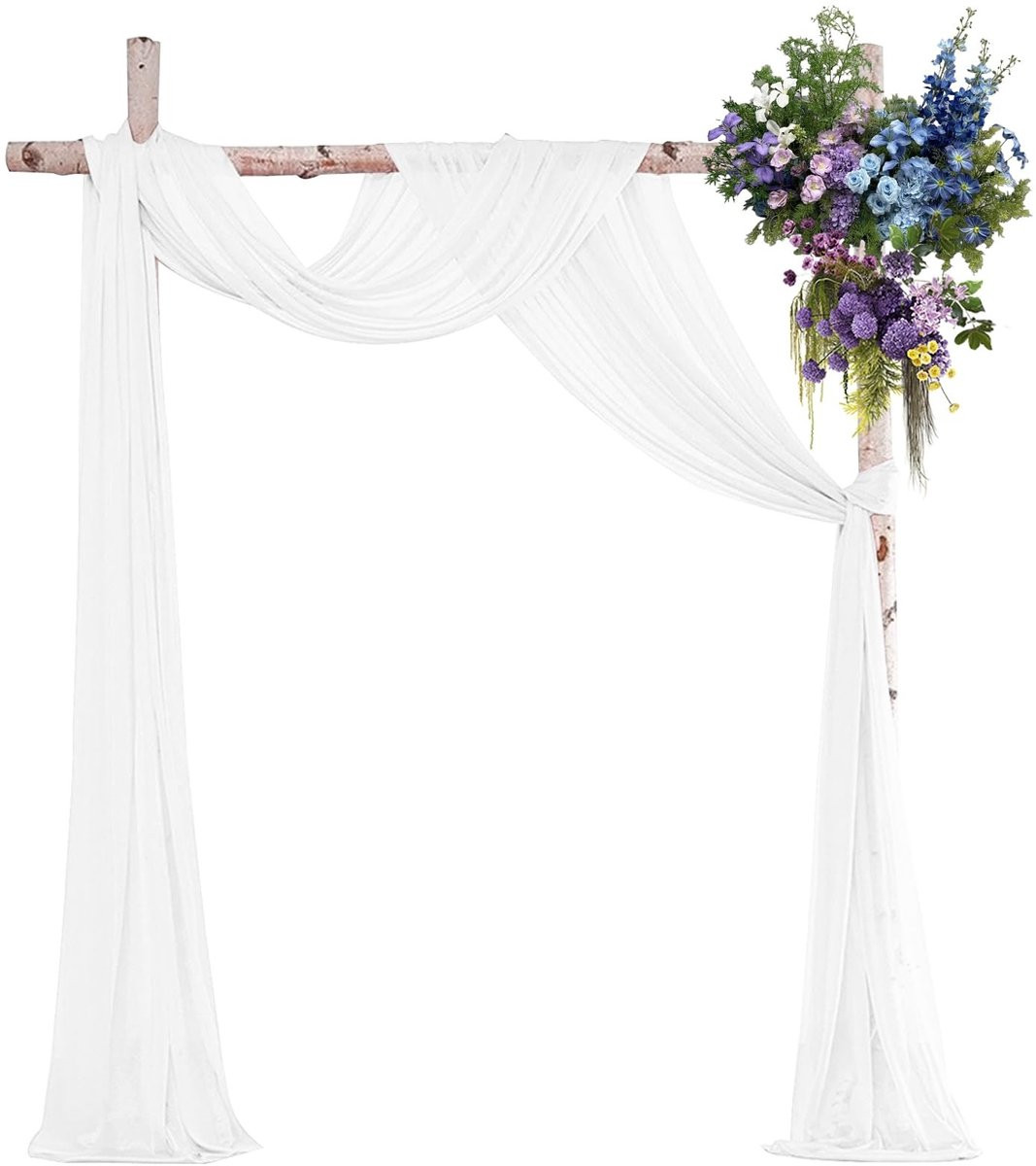ZEYNOMAX Bruiloftsboog Chiffon-tule Decoratiestof 75 x 600 cm