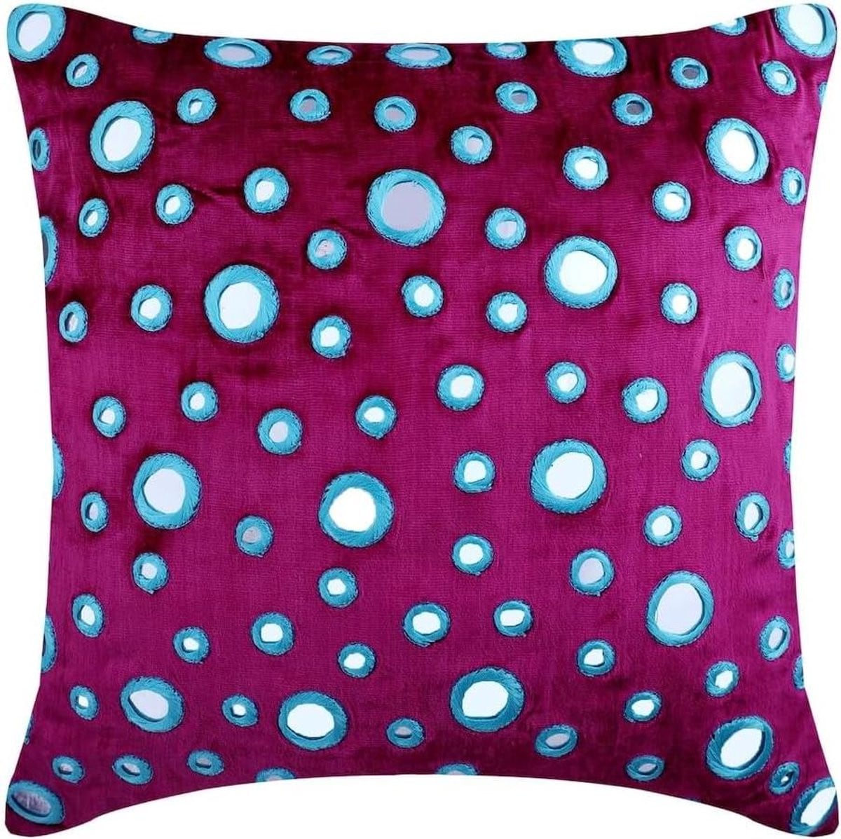 Handgemaakte Velvet Kussenhoes Fuchsia Roze - 35 x 35 cm