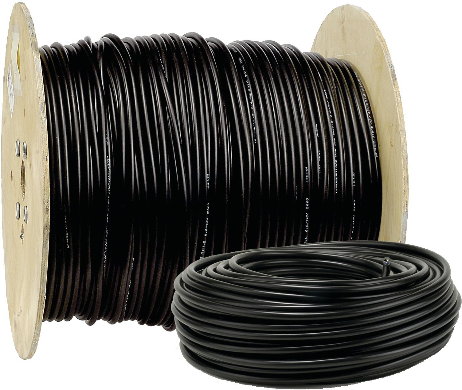 FILS & CABLES Câble rigide U-1000 R2V 3G2,5 mm² 25 m noir FILS & CÂBLES 20218288D Noir