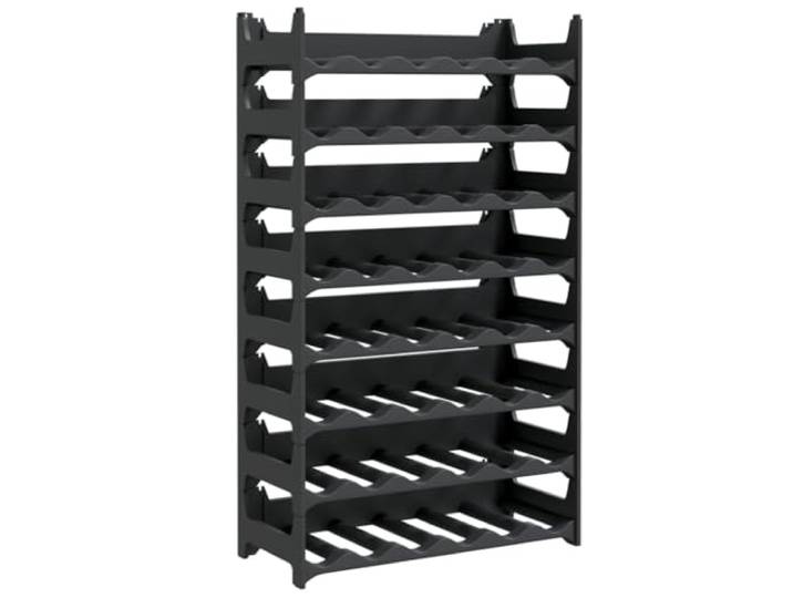 KDVXBCQJH Weinregal Stapelbar für 48 Flaschen Flaschenregal Anthrazit Modulares Flaschenablage-System aus robustem Kunststoff für Speisekammer und Keller, flexibel erweiterbar.