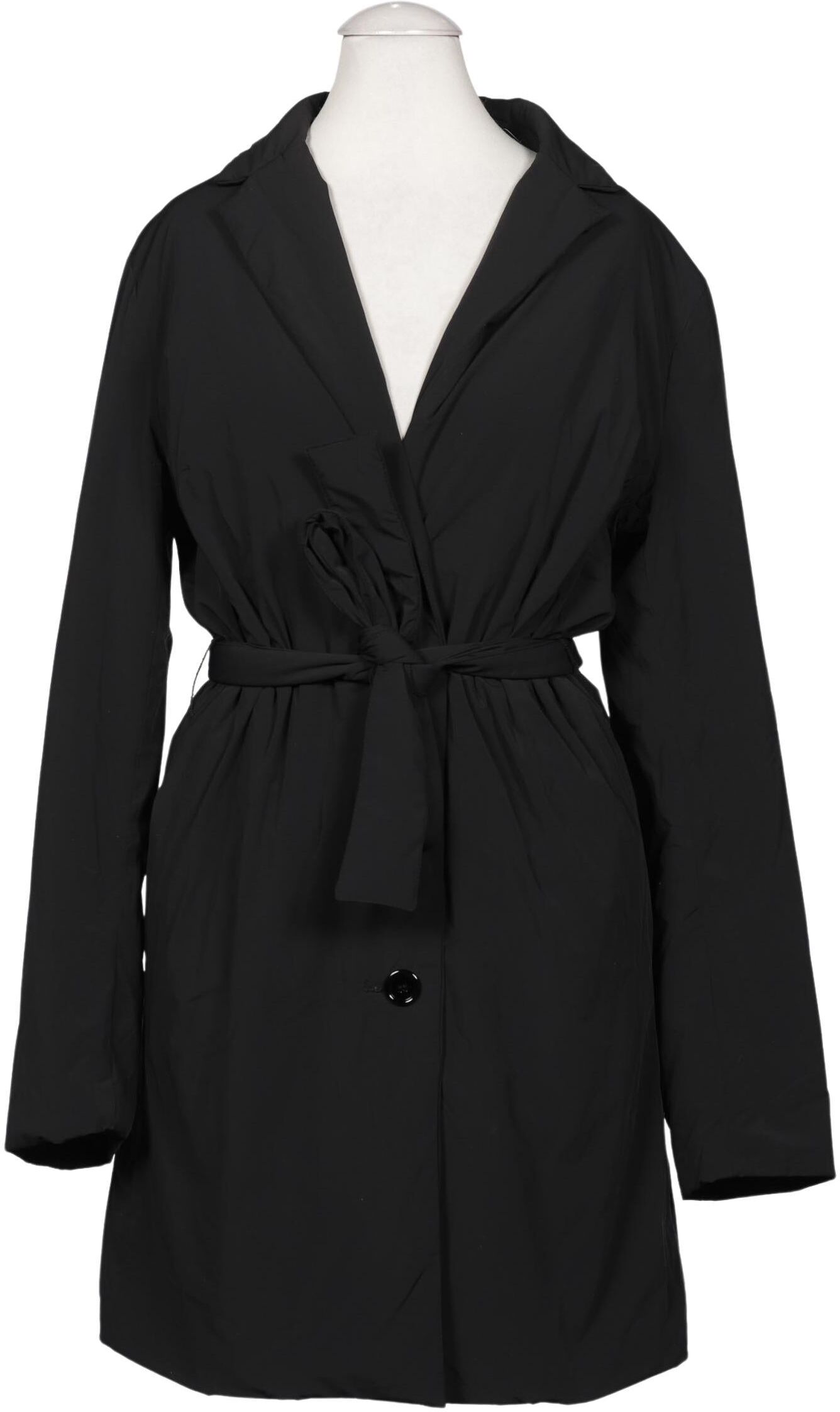 Massimo Dutti Damen Mantel, Schwarz, Gr. XS, Synthetik - Second Hand
