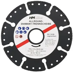 799-125 Allround Diamant-Trennscheibe 125 x 22,23 mm, EN13236 Holz,Stahl,Beton,S...