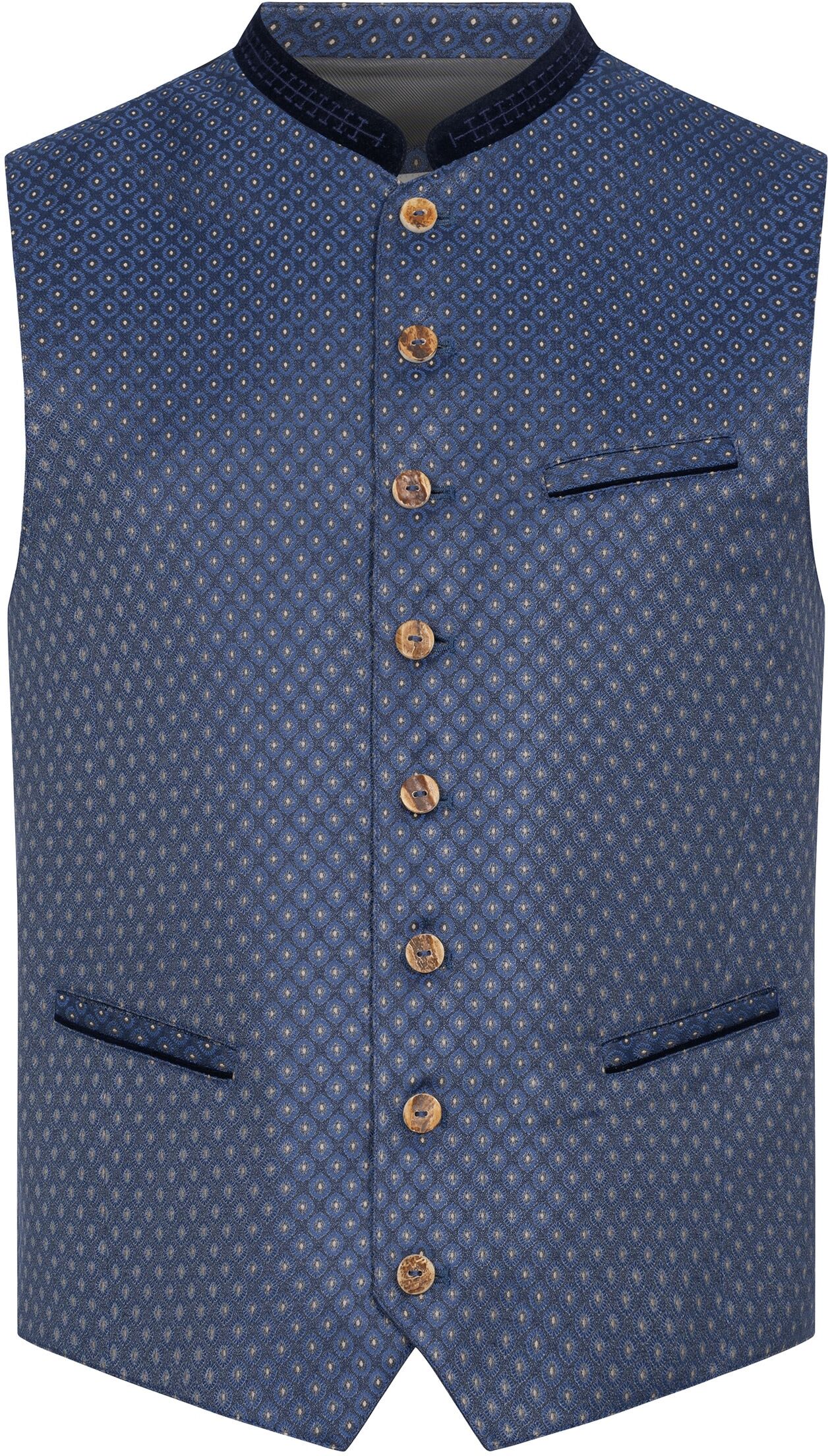 Trachtenweste NÜBLER "Trachtengilet Kaale", Herren, Gr. 48, blau, Obermaterial: 70% Polyester PES. 30% Viskose CV., Westen Trachtenweste