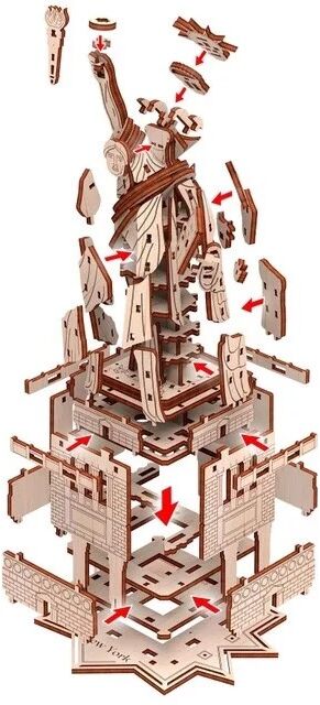 Mr Playwood Statue de la Liberté - Maquette 3D fixe en bois