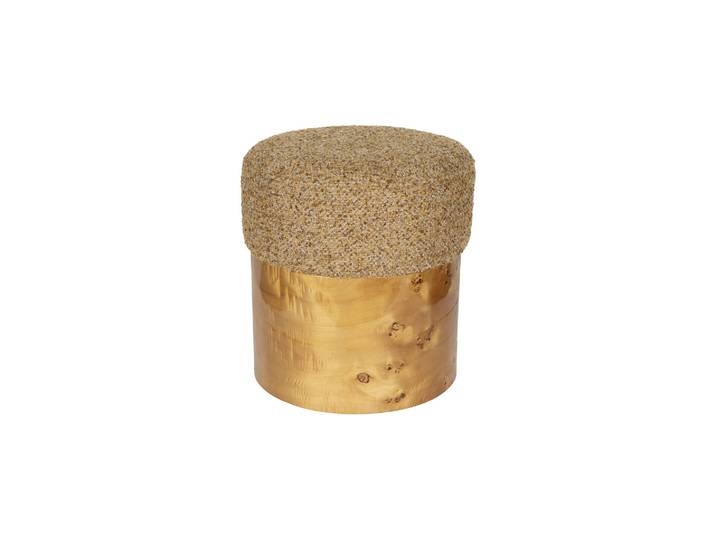 Tabouret en bois et tissu marron Burlin