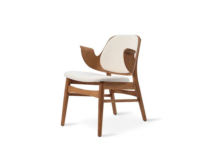 Warm Nordic Gesture Loungestuhl Stoff barnum24 cream, Eichengestell teak geölt