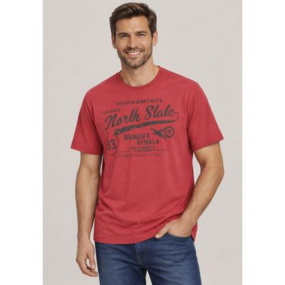 Rundhalsshirt MAN'S WORLD, Herren, Gr. 4XL (68/70), rot, Single Jersey, Obermaterial: 100% Baumwolle, bedruckt, regular fit, Rundhals, Shirts Rundhalsshirt, Kurzarm, bedruckt, Rundhalsausschnitt, aus Single Jersey