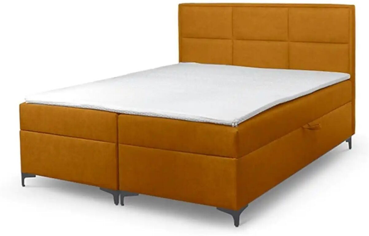 Höffner Boxbett mit Bettkasten Vaduz ¦ gelb ¦ Maße (cm): B: 180 H: 110