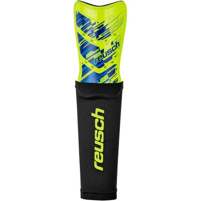 Fußball Schienbeinschoner REUSCH "Shinguard Attrakt Supreme" Gr. S, gelb (gelb, blau), Protektoren, S, Kunstfaser, mit optimalem Halt