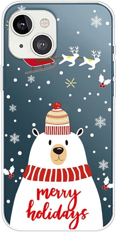 INCOVER iPhone 14 TPU Plast Julecover - Isbjørn