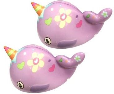 Inspired Deals 2PCS Whale Squishy Slow Rising Stress Relief Toy Soft PU Sensory Fidget Set purple