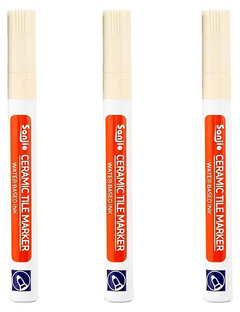 Set van 3 beige fugenspuiten voor het repareren van voegen in tegels in de keuken