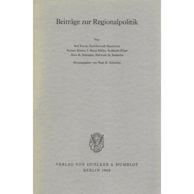 Beiträge zur Regionalpolitik., Taschenbuch von , Duncker & Humblot, 978-3-428-01790-4