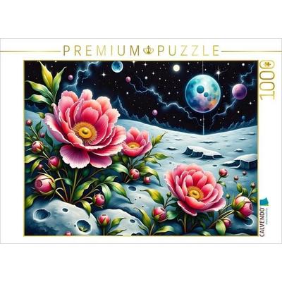 CALVENDO Puzzle Mondschein Blüten | 1000 Teile Lege-Größe 64x48cm Foto-Puzzle für glückliche Stunden
