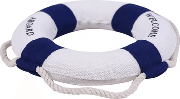 Inspire Picks Mediterranean Nautical Lifebuoy Wall Decor Coastal Living Room Ornament blue B