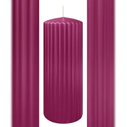 Wiedemann Kerzen Rillen Kerzen Cardinal 200 x Ø 80 mm, 4 Stück