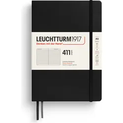 Leuchtturm 1917 Notizbuch A5, liniert, Hardcover, 411 Seiten, schwarz