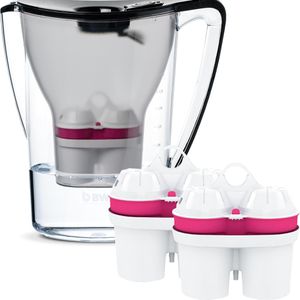 BWT Wasserfilter-Kanne Aqualizer Home 125640995, 2,7 Liter, aus Kunststoff, schwarz, inkl. 2 Filterkartuschen