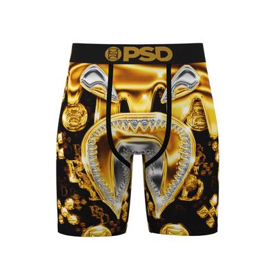 Boxershorts PSD "PSD WF GOLDIE BOXER", Herren, Gr. XL, 1 Stk., gold (multi), 88% Polyester, 12% Elasthan, Unterhosen