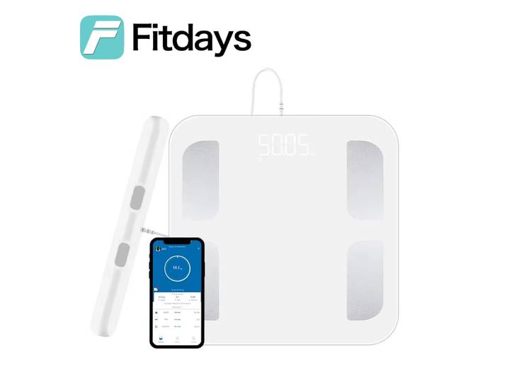 Balance de poids de graisse corporelle Fitdays Smart 8 électrodes, balance de bioimpédance humaine, balance de composition corporelle