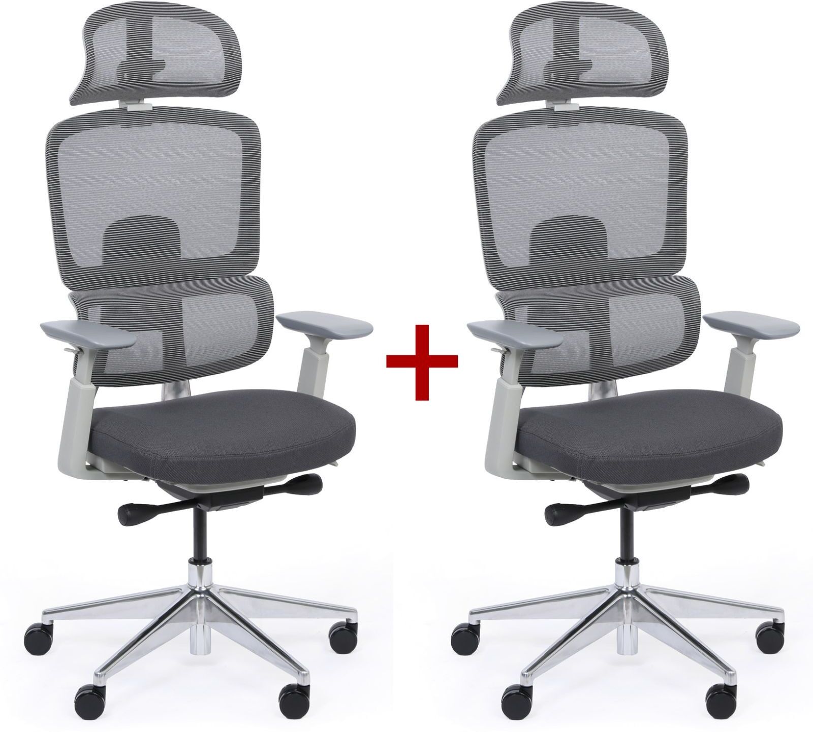 B2B Partner Bürostuhl WILMOT MF 1+1 GRATIS, grauer Rahmen, grau
