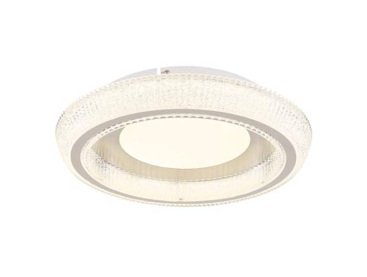 LED Deckenleuchte CCT Kristallleuchte weiß rund Tageslichtlampe Kristalle, Metall, 36W 2600Lm warmweiß-kaltweiß, D 40 cm