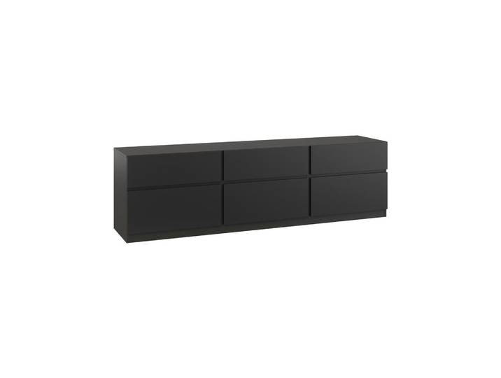 Mid.you Lowboard Bern, Schwarz, 3 Schublade(n) Schubladen, 179.9x52.3x40 cm, stehend, Wohnzimmer, Wohnwände, Lowboards, Lowboards stehend